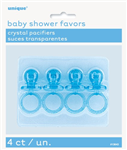 Baby Shower Pacifiers 2 Crystal Blue  4 Pack