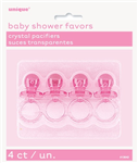 Baby Shower Pacifiers 2 Crystal Pink 4 Pack