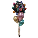 Balloon Arrangement Happy Birthday Reflex Colourful Circle Foil 201