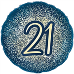 Balloon Foil 16 Glitter Navy Gold 21st Uninflated