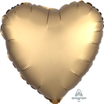 Balloon Foil 17 Heart Satin Luxe Gold Uninflated