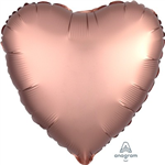 Balloon Foil 17 Heart Satin Luxe Rose GoldCopper Uninflated