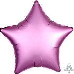 Balloon Foil 17 Star Satin Luxe Flamingo Pink Uninflated