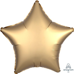 Balloon Foil 17 Star Satin Luxe Gold Uninflated