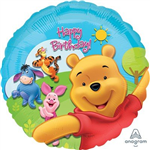 Balloon Foil 17 Winnie The Pooh Happy Birthday Uninflated