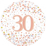 Balloon Foil 18 30th Birthday Sparkling Fizz Rose Gold Uninflated