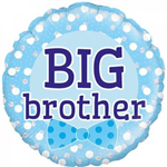 Balloon Foil 18 Big Brother Blue Bowtie Uninflated