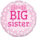 Balloon Foil 18 Big Sister Pink Bow Uninflated