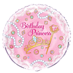 Balloon Foil 18 Birthday Princess Uninflated