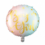 Balloon Foil 18 Boy or Girl Ombre Uninflated
