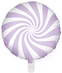 Balloon Foil 18 Candy Round Swirl Pastel Lilac Uninflated