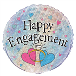 Balloon Foil 18 Happy Engagement Prismatic Uninflated