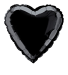 Balloon Foil 18 Heart Black Uninflated