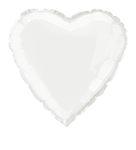 Balloon Foil 18 Heart White Uninflated