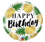 Balloon Foil 18 Pineapple Happy Birthday 57277 Uninflated