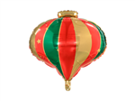 Balloon Foil 19 Xmas Bauble Gold Stripe Uninflated