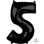 Balloon Foil 26 Black 5 Uninflated