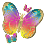 Balloon Foil 28 Butterfly Colourful Uninflated