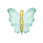 Balloon Foil 28 Butterfly Mint Uninflated