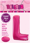 Balloon Foil 34 Hot Pink L Uninflated