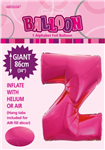 Balloon Foil 34 Hot Pink Z Uninflated