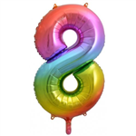 Balloon Foil 34 Rainbow 8 Uninflated