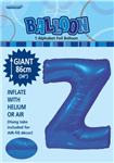 Balloon Foil 34 Royal Blue Z Uninflated 