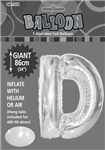 Balloon Foil 34 Silver D Uninflated 