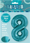 Balloon Foil 34 Teal 8 Uninflated 