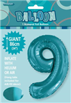 Balloon Foil 34 Teal 9 Uninflated 