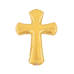 Balloon Foil 36 Gold Cross Uninflated