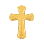 Balloon Foil 44 Gold Cross Uninflated 