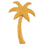 Balloon Foil 60 Palm Tree Holographic Gold Glitter Uninflated 