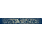 Banner Foil Glitter Navy 16th 27m