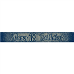 Banner Foil Glitter Navy 18th 27m