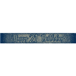 Banner Foil Glitter Navy 21st 27m