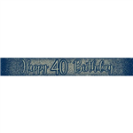 Banner Foil Glitter Navy 40th 27m