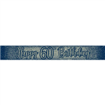 Banner Foil Glitter Navy 60th 27m