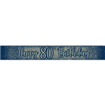 Banner Foil Glitter Navy 80th 27m