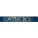 Banner Foil Glitter Navy Gold Bday 27m