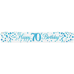 Banner Foil Spark Fizz Blue Happy 70th Birthday 