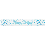 Banner Foil Spark Fizz Blue Happy Birthday