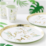 Botanical Hen Party Gold Almost Mrs Paper Plates
