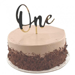 Cake Topper Acrylic Gold One 