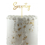 Cake Topper Acrylic Gold Seventy