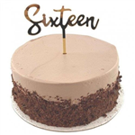 Cake Topper Acrylic Gold Sixteen