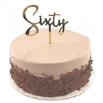 Cake Topper Acrylic Gold Sixty