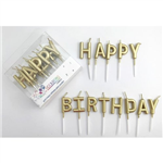 Candle Happy Birthday Pick Metallic Gold 442611