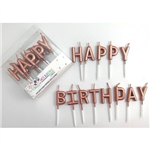Candle Happy Birthday Pick Metallic Rose Gold 442612