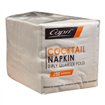 Capri Cocktail Napkin 2 Ply White 250 Packet